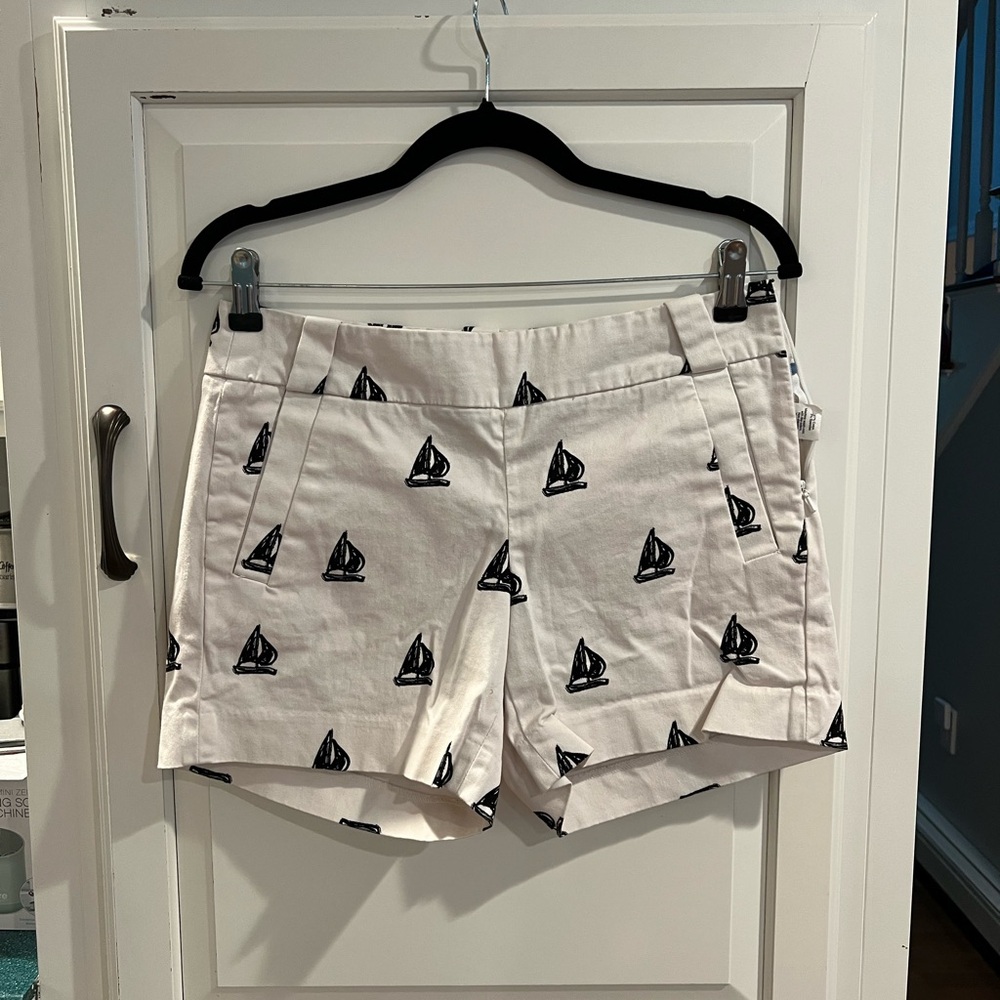 J. Crew White and Black Bermuda Shorts Nautical Style